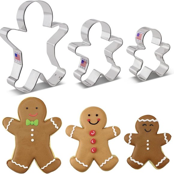 3 Gingerbread Cookie Cutters Set - Picture 2 of 2